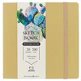 Скетчбук  для акварели «Waterfall Nature», оливковый, 20 листов, 19 х 19 см