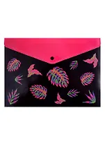 Папка-конверт А4 на кнопке "Неоновые листья"