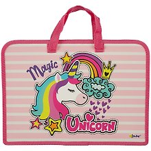 Папка для тетрадей «Magic unicorn» А4, пластик, на молнии, Оникс