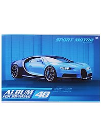 Альбом для рисования «Sport motor» BG А4, 40 листов, в ассортименте
