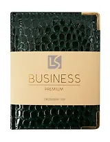 Ежедневник дат. 2026г. А6 176л "Business Premium. Lizard" зеленый, 7Б, иск.кожа, обл.поролон, тв.переплет, мет.уголки, тонир.блок, зол.торец, справ.мат-лы, 2 ляссе, инд.уп