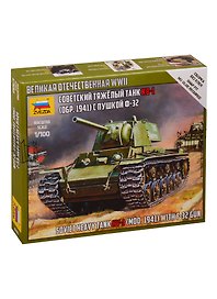 Сборная модель «Советский тяжелый танк КВ-1 обр. 1941г. с пушкой Ф-32», ZVEZDA (6190)