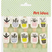 Набор прищепок Растения (pr-007) (10 шт. ) (упаковка) (Art idea)
