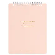 Блокнот А5 80л кл. "Flora", розовый, карт.обл., спираль, микротекстурирование, ламинация, тиснение золотой фольгой