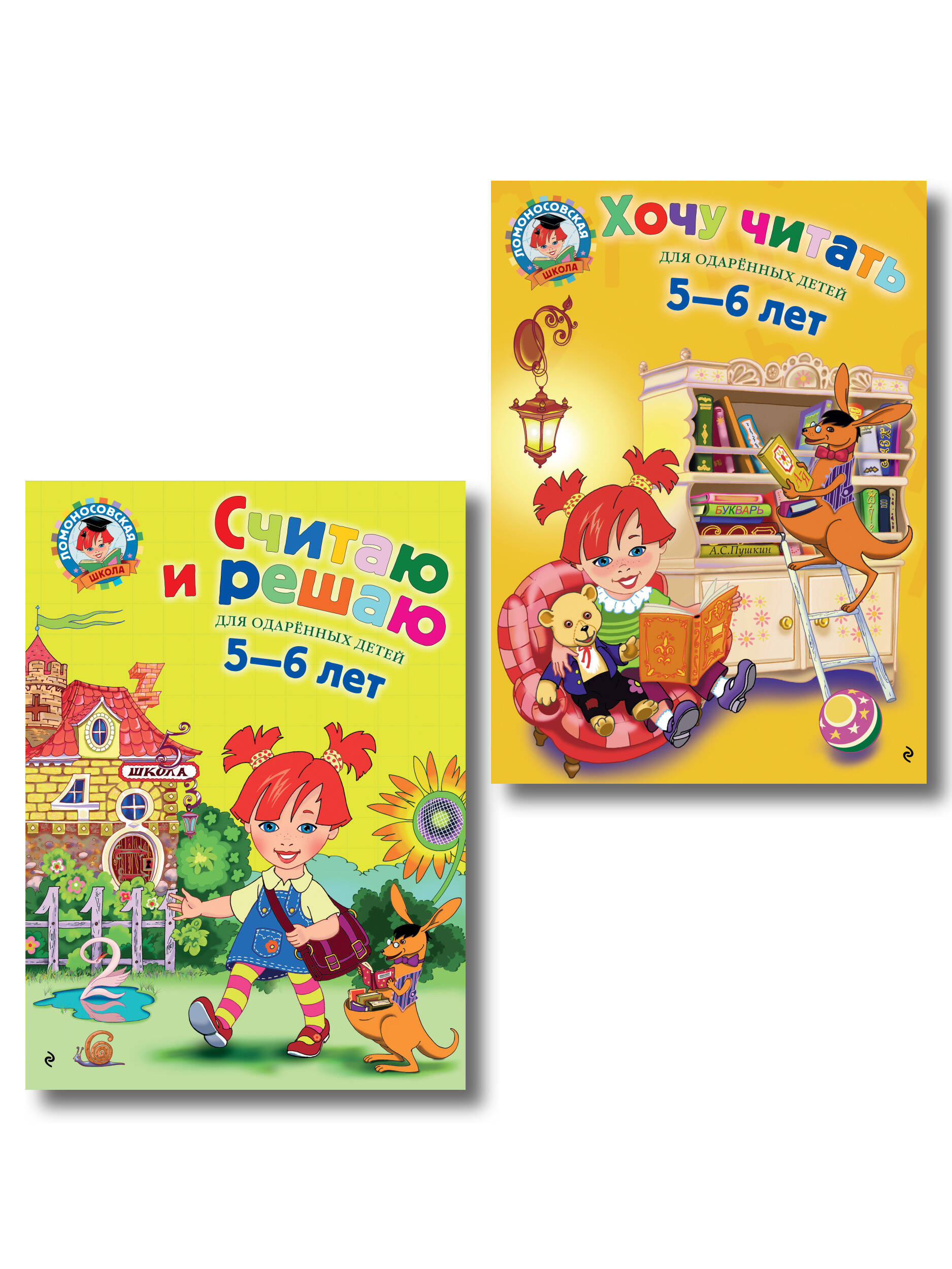 Обложка книги «Считаю и решаю: для детей 5-6 лет + Хочу читать: для детей 5-6 лет»