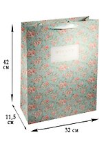 Пакет подарочный бумажный А3 32*42*11.5 "Botany flowers", жен., мат. ламинат, Kairui