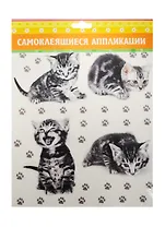 Натирка Котики (132899) (самоклеящиеся аппликации) (+деревянная палочка) (упаковка)