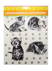 Натирка Котики (132899) (самоклеящиеся аппликации) (+деревянная палочка) (упаковка)