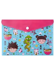 Папка-конверт А5 на кнопке "Аниме. Японские символы"