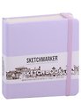 Скетчбук 12*12, 80 листов "Sketchmarker" фиолетовый пастельный, нелинованный, 140г/м2, слоновая кость