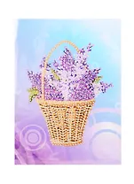 Алмазная мозаика Открытка Сирень в корзине (М-9360) (13х18см) (упаковка) (3+) (Рыжий Кот)