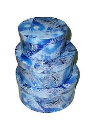 Коробка подарочная круг карт.бум. большая, ассорти, GRAND GIFT