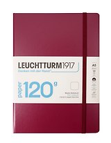 Книга для записей A5, 100 листов, нелинованная "Edition 120G", твердая обложка, цвет красный портвейн, Leuchtturm1917