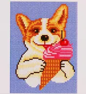 Алмазная мозаика ТМ Рыжий кот (класс) 17х22см (14цв.) Корги с мороженым AC17063