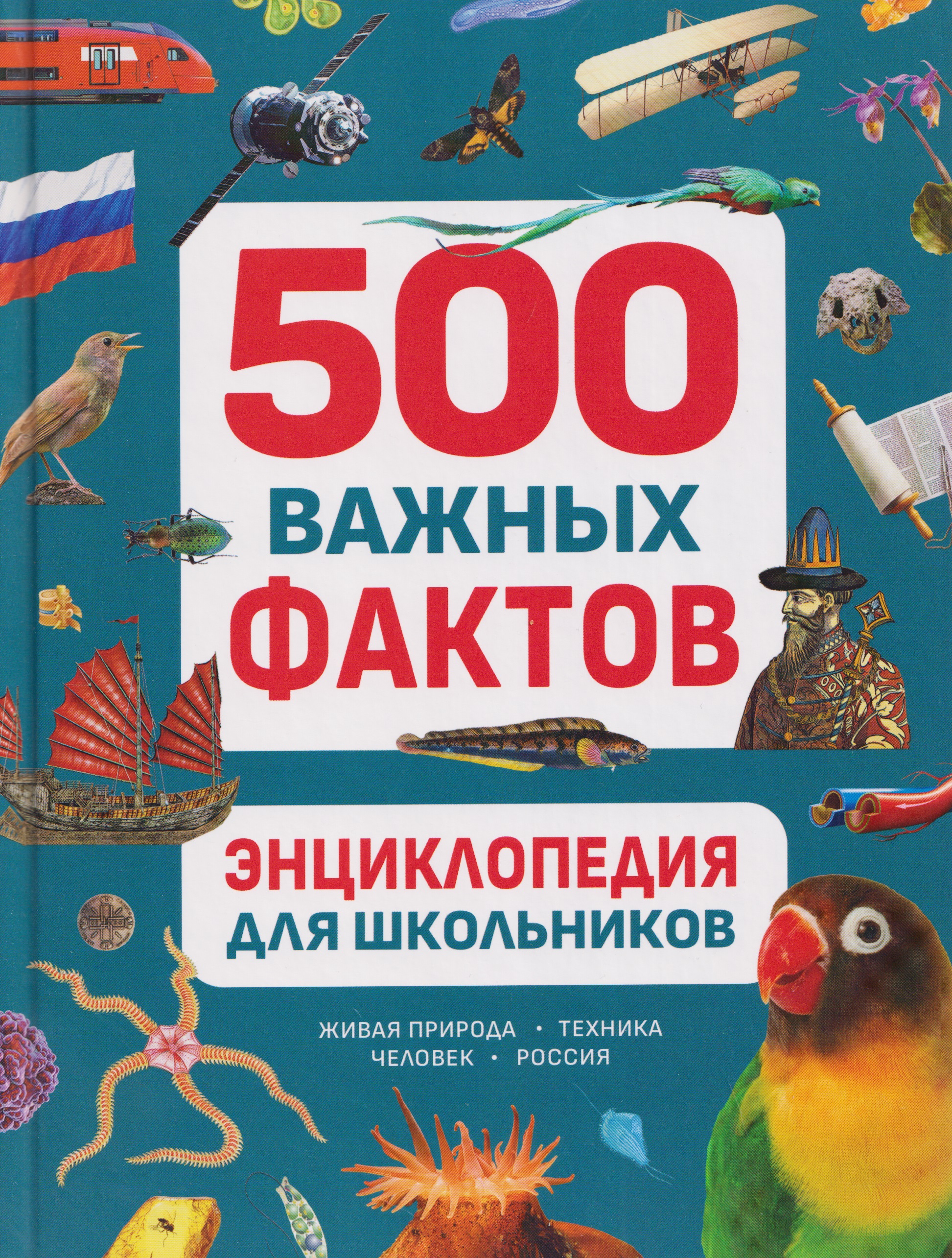 Обложка книги «Энциклопедия для школьников. 500 важных фактов»