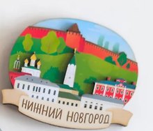Магнит 3D из дерева Кремль (Нижний Новгород) (3D040)