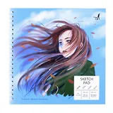 Скетчбук 190*190 60л "Осень (Эксклюзив)" комбинир.блок, мел.картон, софт.тач., евроспираль