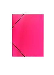 Папка на резинках А4 "Neon" розовая, 3 клапана, пластик, Erich Krause
