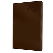 Ежедневник дат. 2027г. А6 176л "Soft Touch" американо, иск.кожа, интегр.переплет, тонир.блок, скругл.углы, ляссе, инд.уп