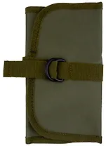 Пенал-скрутка 36х21см в развороте, для карандашей и ручек, на 16 предметов,  ткань, регулируемая застежка, оливковый.