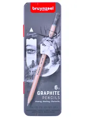 Карандаши ч/гр 06шт "Expression" металл.кор. 