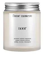 Свеча ароматическая Noor (Розовое дерево,Кардамон,Удовое дерево,Пачули,Амбра,Мускус,Мандарин) (110мл) (flame-MC033)