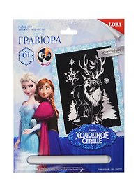 LORI Грд-026 Гравюра Холодное сердце Disney бол. Свен и Олаф серебр. металлик (6+) (упаковка)