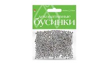 Набор для творчества, HOBBY TIME, Бусины круглые Серебряные Ø 3мм