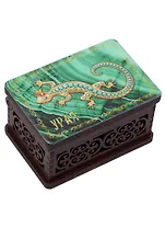 ГС Шкатулка малая резная с заливкой смола Урал вид 1 (хдф) (95x65x52)