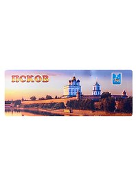 Магнит виниловый, фольга панорама "Псков - Собор"