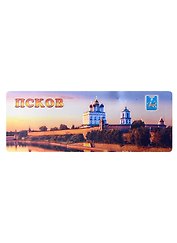 Магнит виниловый, фольга панорама "Псков - Собор"