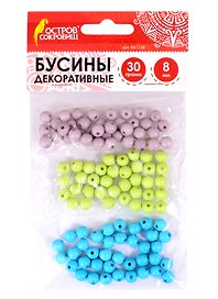 Бусины декоративные Шарики (8 мм) (30 г) (3+) (661238) (упаковка) (Остров сокровищ)