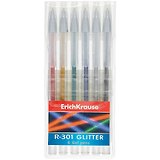 Ручки гелевые Erich Krause, R-301 Glitter, 6 цветов