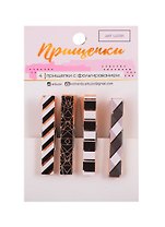 Прищепки декоративные с тиснением Black patterns, 11×7см 3885407