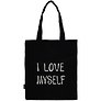 Сумка-шоппер I love myself черная, текстиль 40см.*32см.