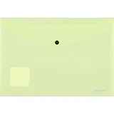 Папка-конверт А4 на кнопке "Glossy Neon" полупрозр.пластик, желтый, Erich Krause