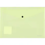 Папка-конверт А4 на кнопке "Glossy Neon" полупрозр.пластик, желтый, Erich Krause