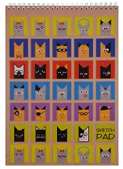 Скетчбук A4 40 листов "Кошки в окошках", нелинованный