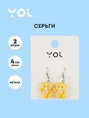Серьги Yoi, "Мишки", 4 см
