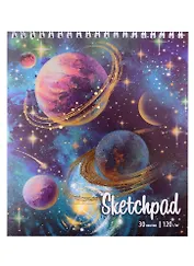 Скетчбук 168*195 30л "Космос" белый офсет, 120г/м2, спираль