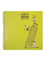 Скетчбук 190*190 40л "Cats on the tower" белый офсет, 120г/м2, тв.обложка, евроспираль