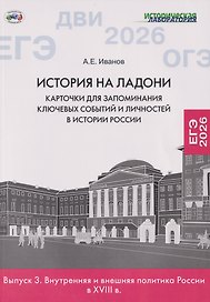 История на ладони. Карточки для запоминания ключевых событий и личностей в истории России. Выпуск 3. Внутренняя и внешняя политика России в XVIII в.