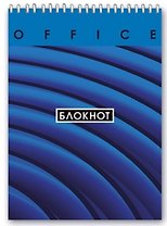 Блокнот А6, 80л. клетка Синяя фактура обложка - картон, гребень
