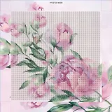 Алмазная мозаика "Нежные пионы" 30*30 см