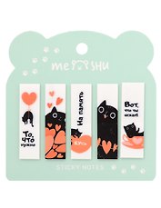 Закладки самоклеящиеся 12*45мм 5шт*20л "Cute kitten", Meshu