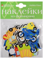 Набор для творчества Альт, Декоративные наклейки из фоамирана Набор №18 Транспорт
