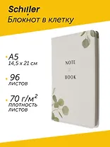 Блокнот для записей А5 в клетку, 96 листов "Flowers" твердая обложка, белый, с ляссе
