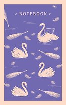 Книга для записей А5 96л тчк. "Нежные лебеди" 7БЦ, 125*200мм, выб.лак.