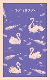 Книга для записей А5 96л тчк. "Нежные лебеди" 7БЦ, 125*200мм, выб.лак.