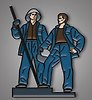 Значок металлический "Памятник металлургам" (Норильск) (НрлПм1)